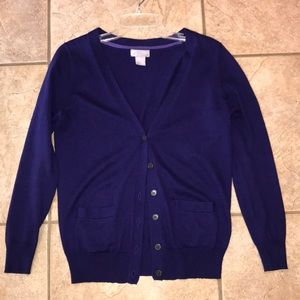 Purple cardigan